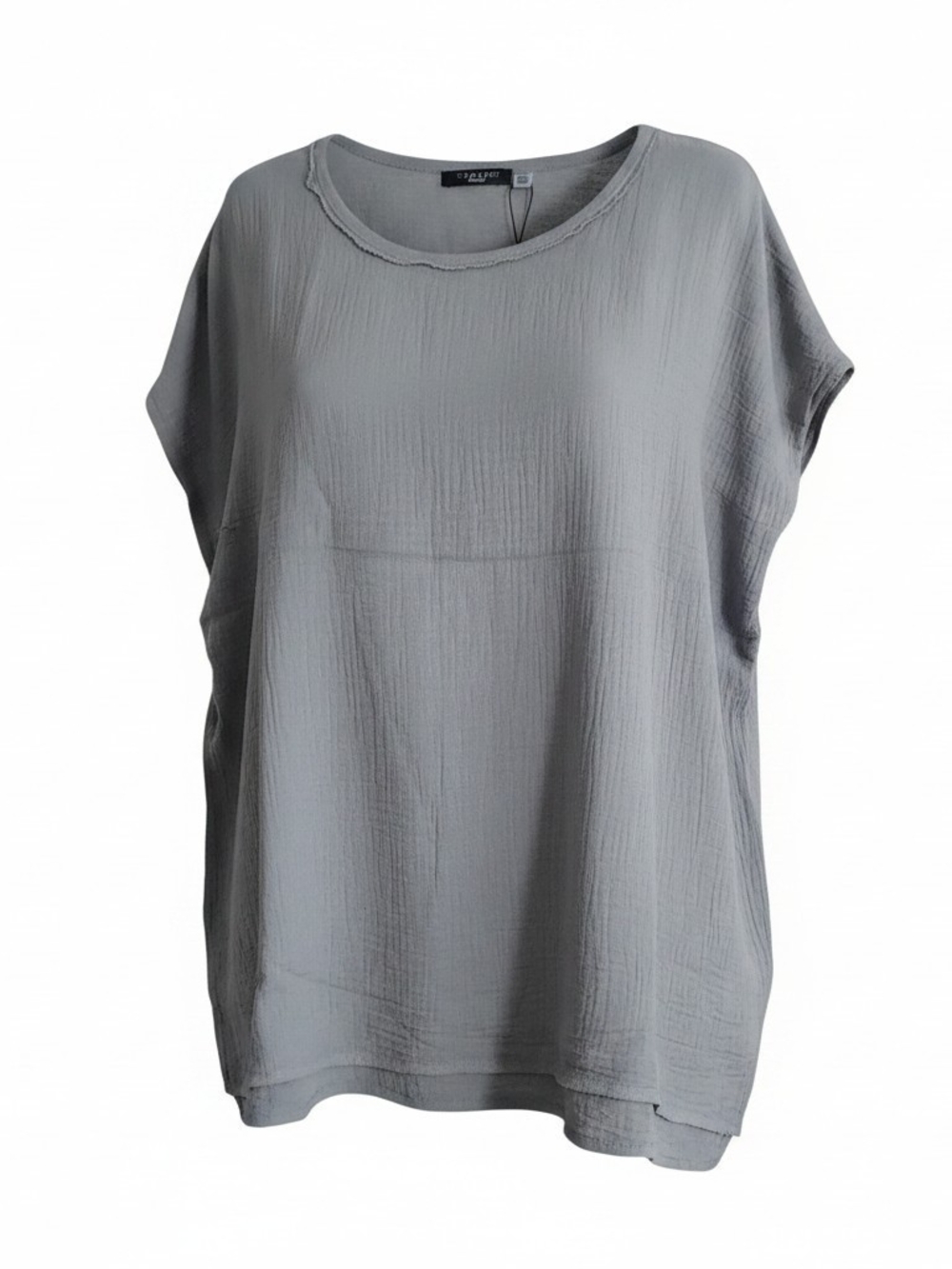 T Tahari NWT Women's 3X Gray Relaxed Short Sleeve Tunic Top